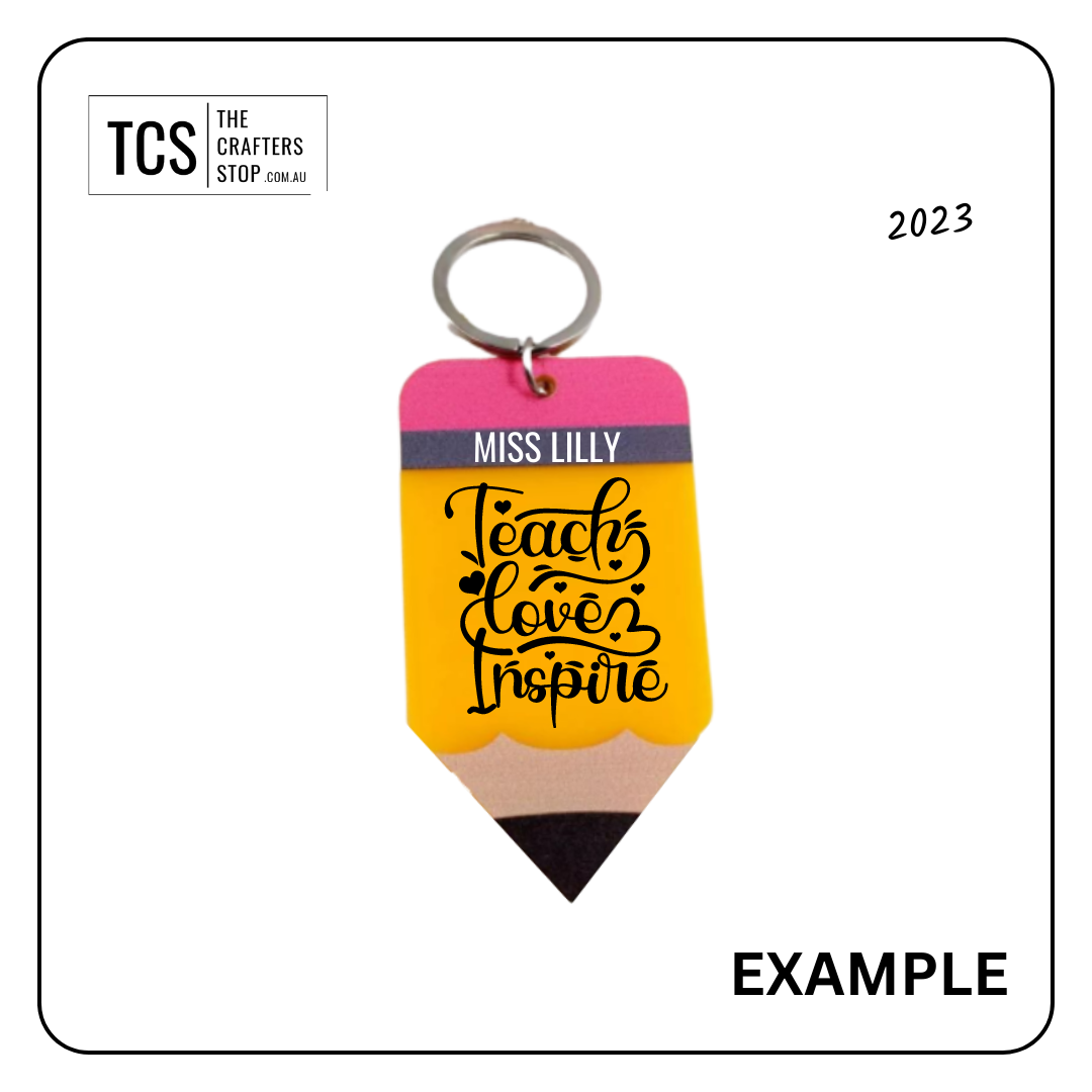 Acrylic Pencil Keyrings - Perfect for teachers gift