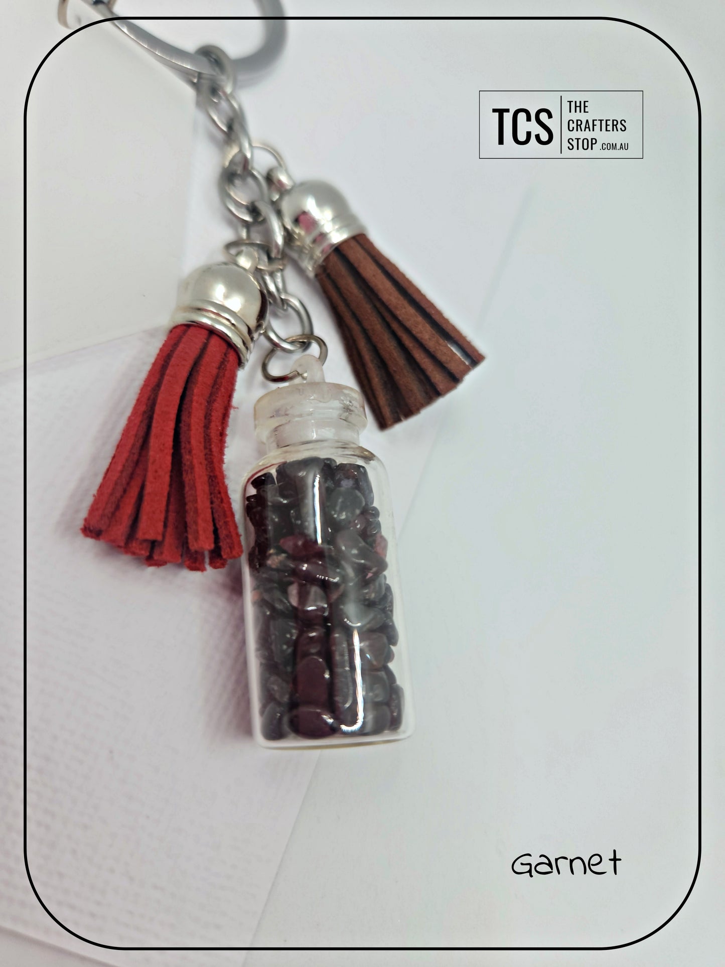 Premium Crystal Chip Keyring with Acrylic Blank