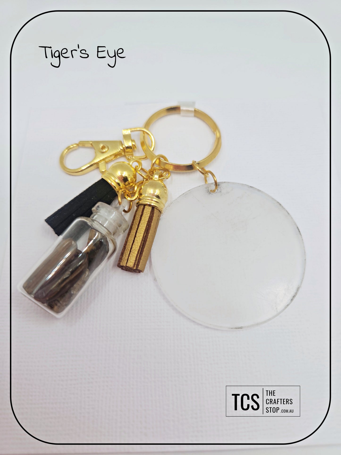 Premium Crystal Chip Keyring with Acrylic Blank
