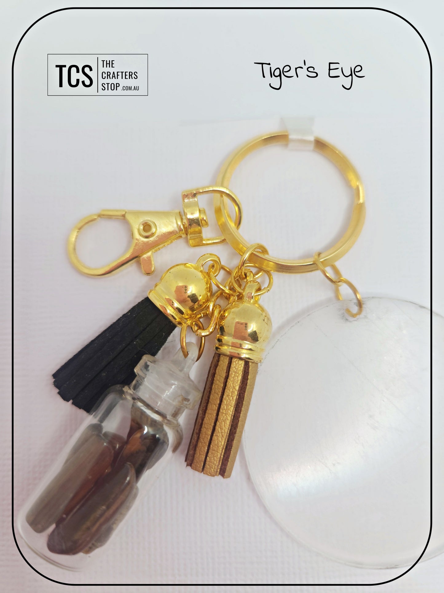 Premium Crystal Chip Keyring with Acrylic Blank