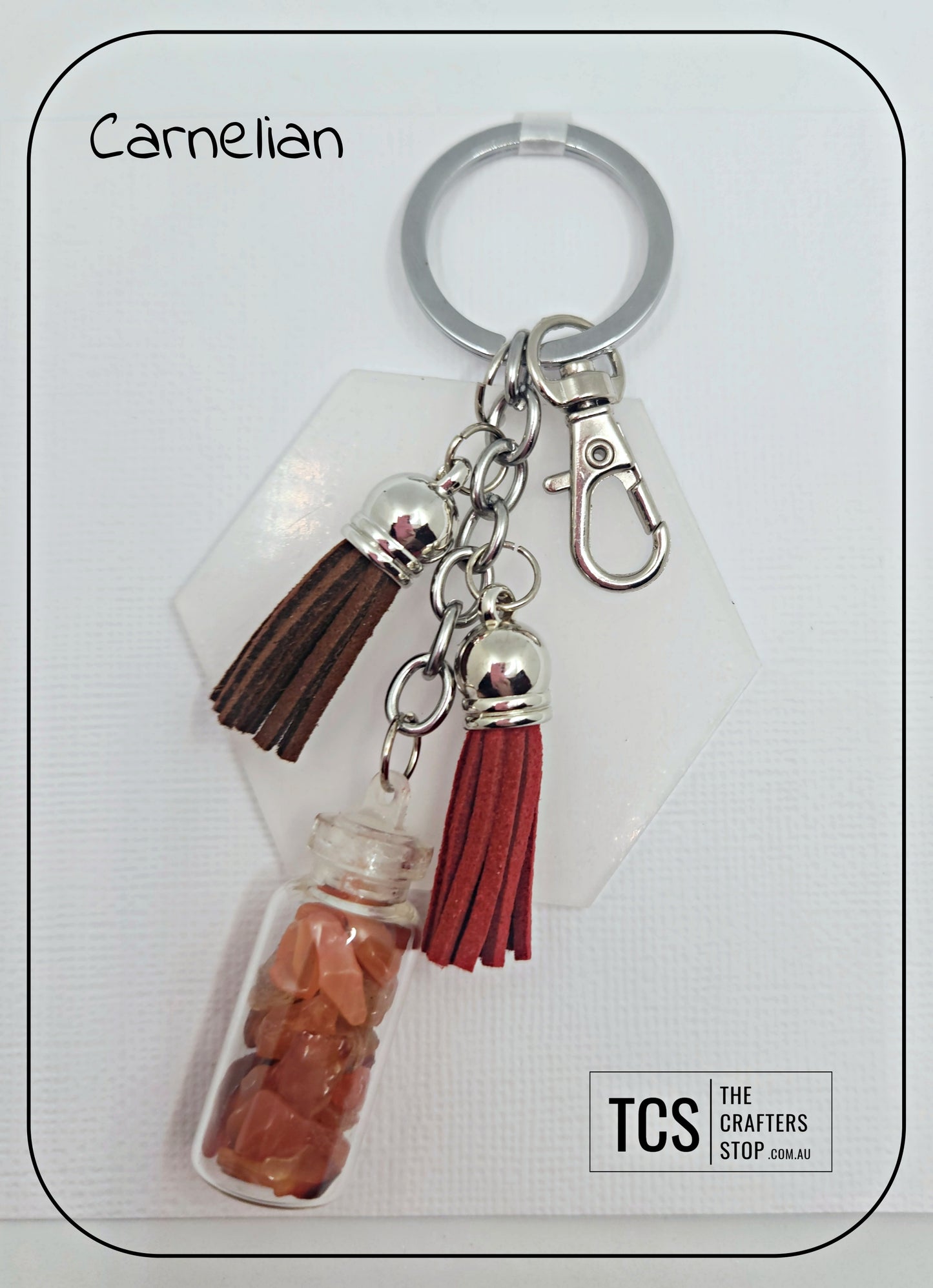 Premium Crystal Chip Keyring with Acrylic Blank