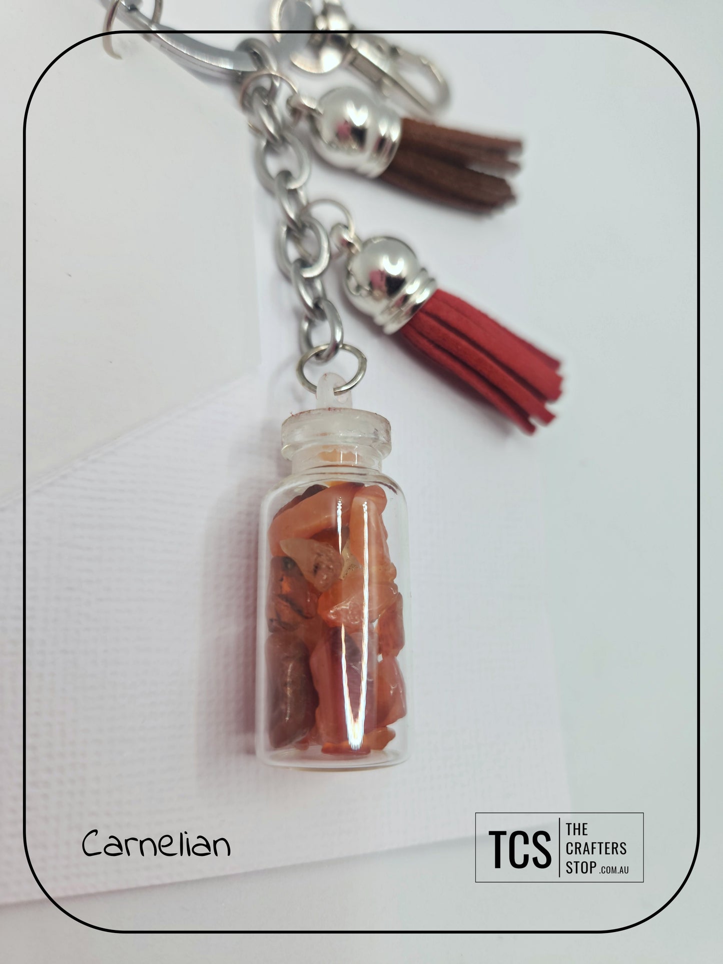 Premium Crystal Chip Keyring with Acrylic Blank