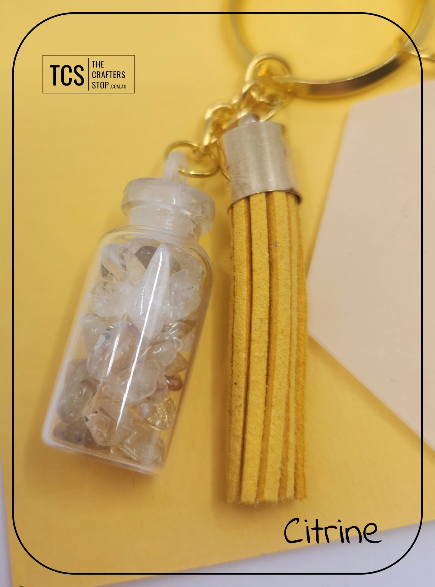 Premium Crystal Chip Keyring with Acrylic Blank