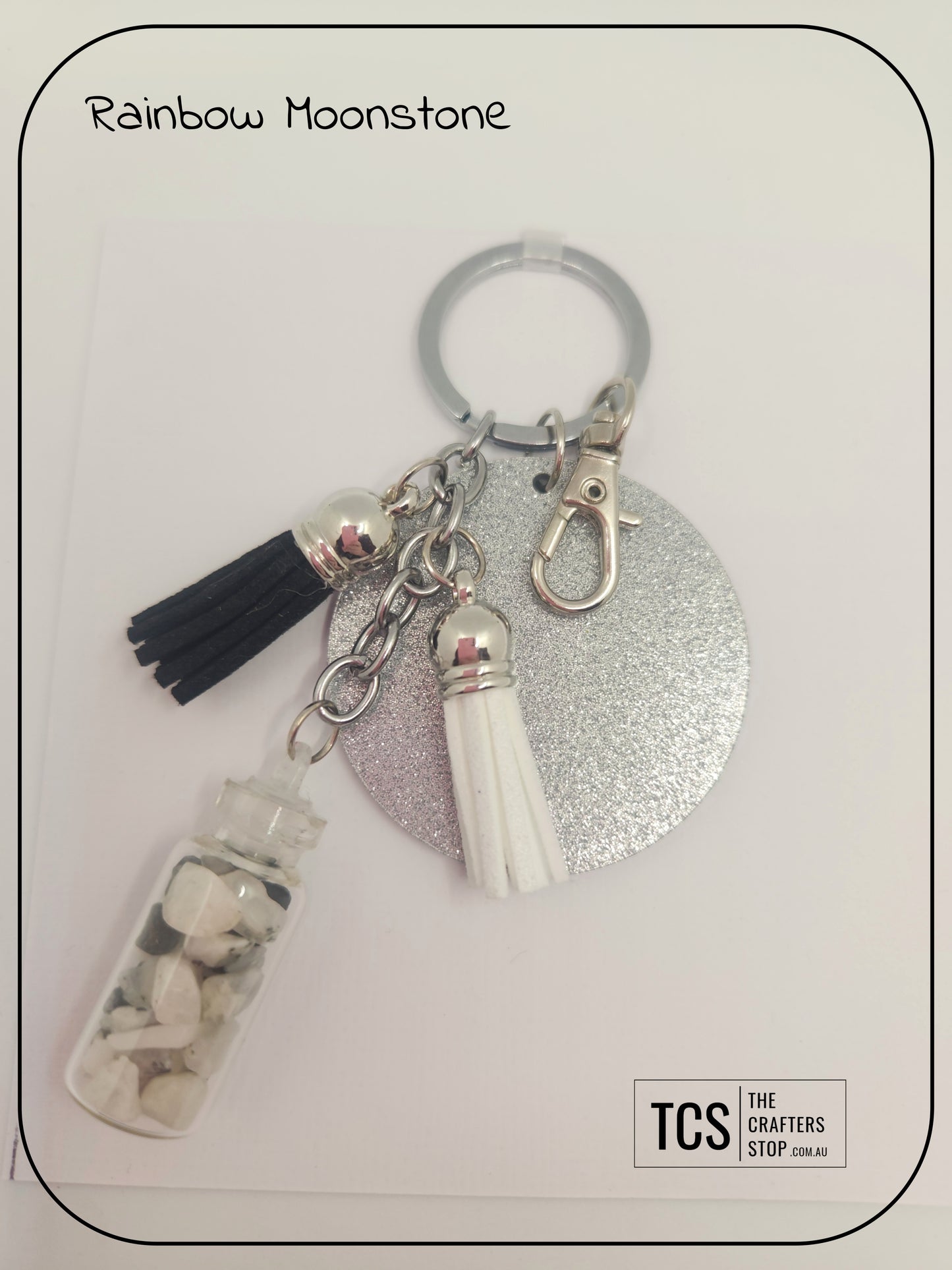 Premium Crystal Chip Keyring with Acrylic Blank
