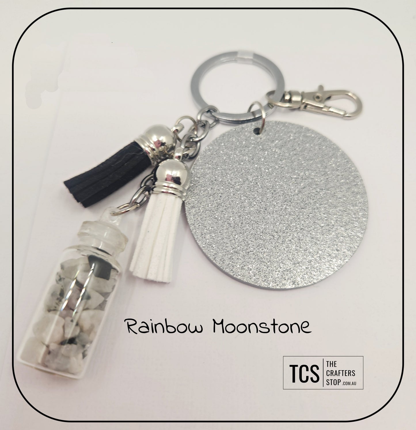 Premium Crystal Chip Keyring with Acrylic Blank