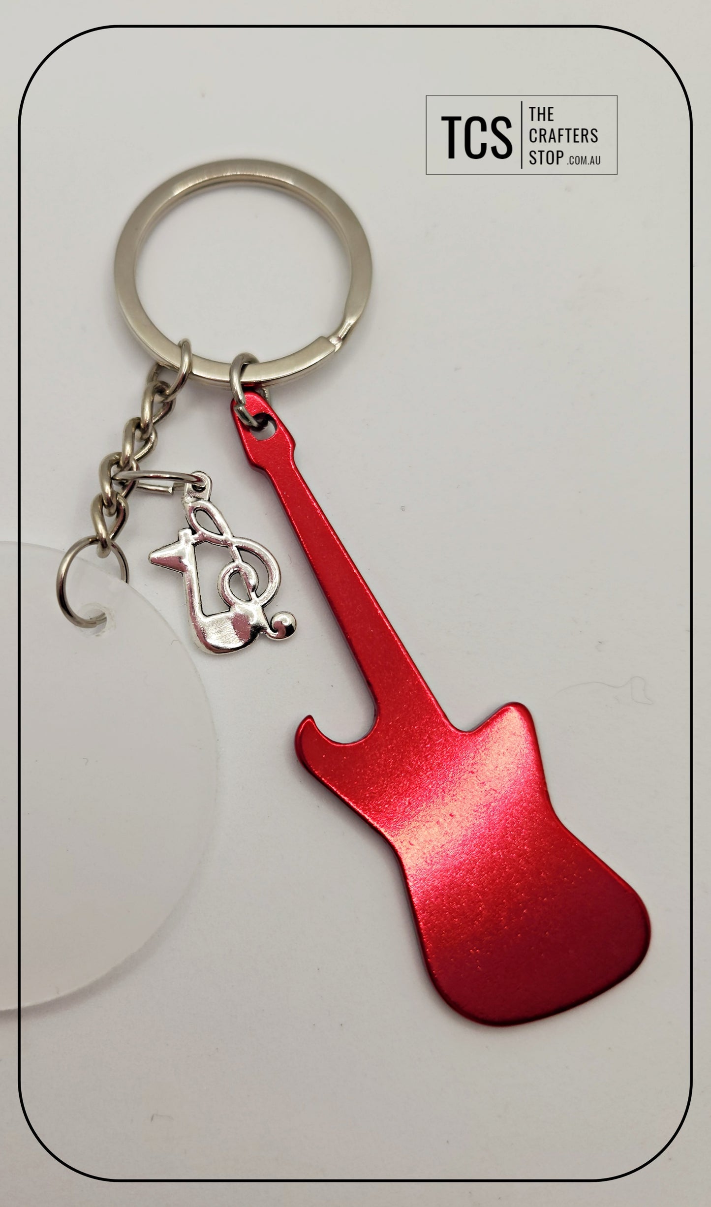 Guitar Metal Bottle Opener Keyring with Acrylic Blank (Father's Day)