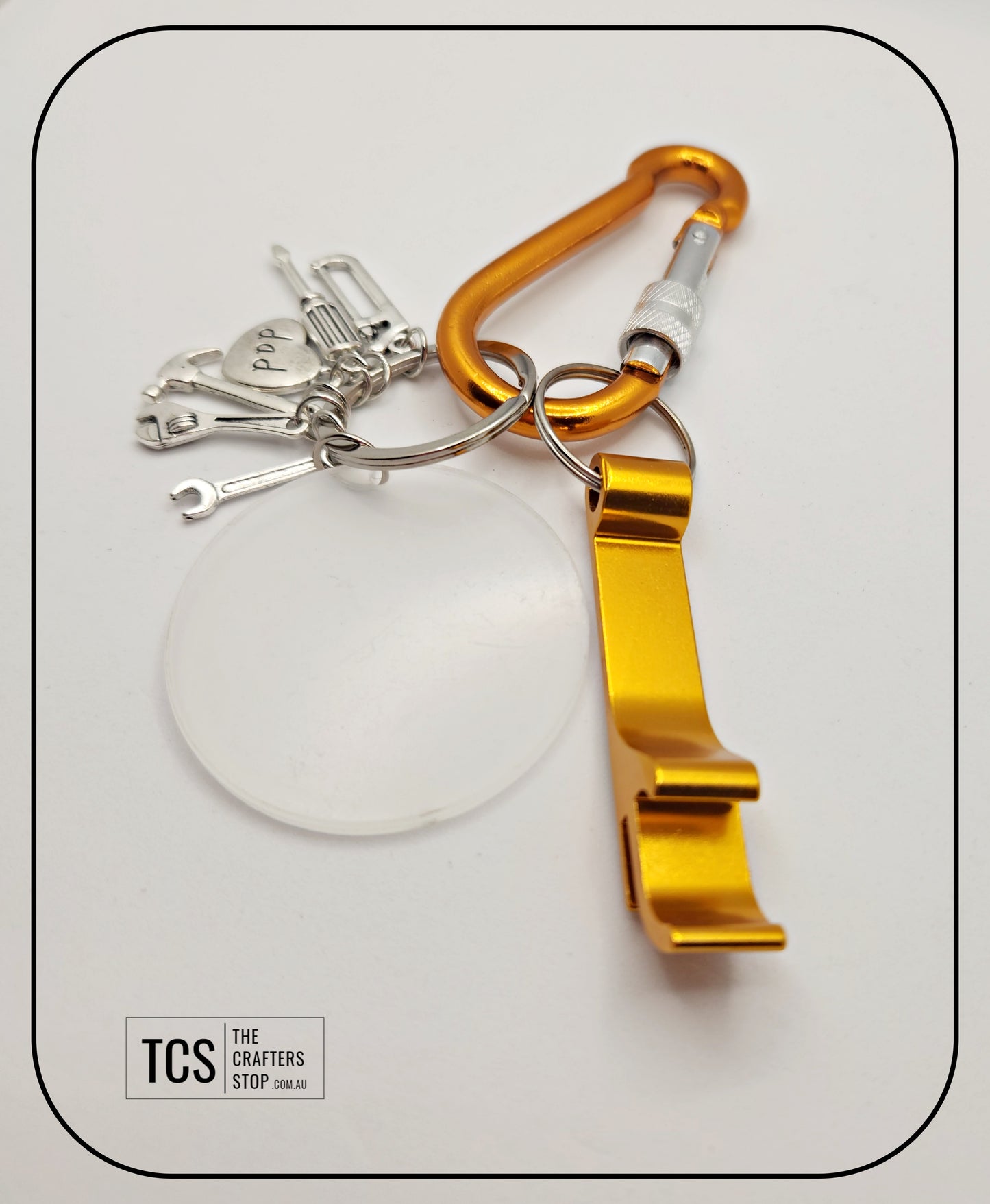 Tool Charm Keyring with Acrylic Blank and Carabiner (Father's Day)