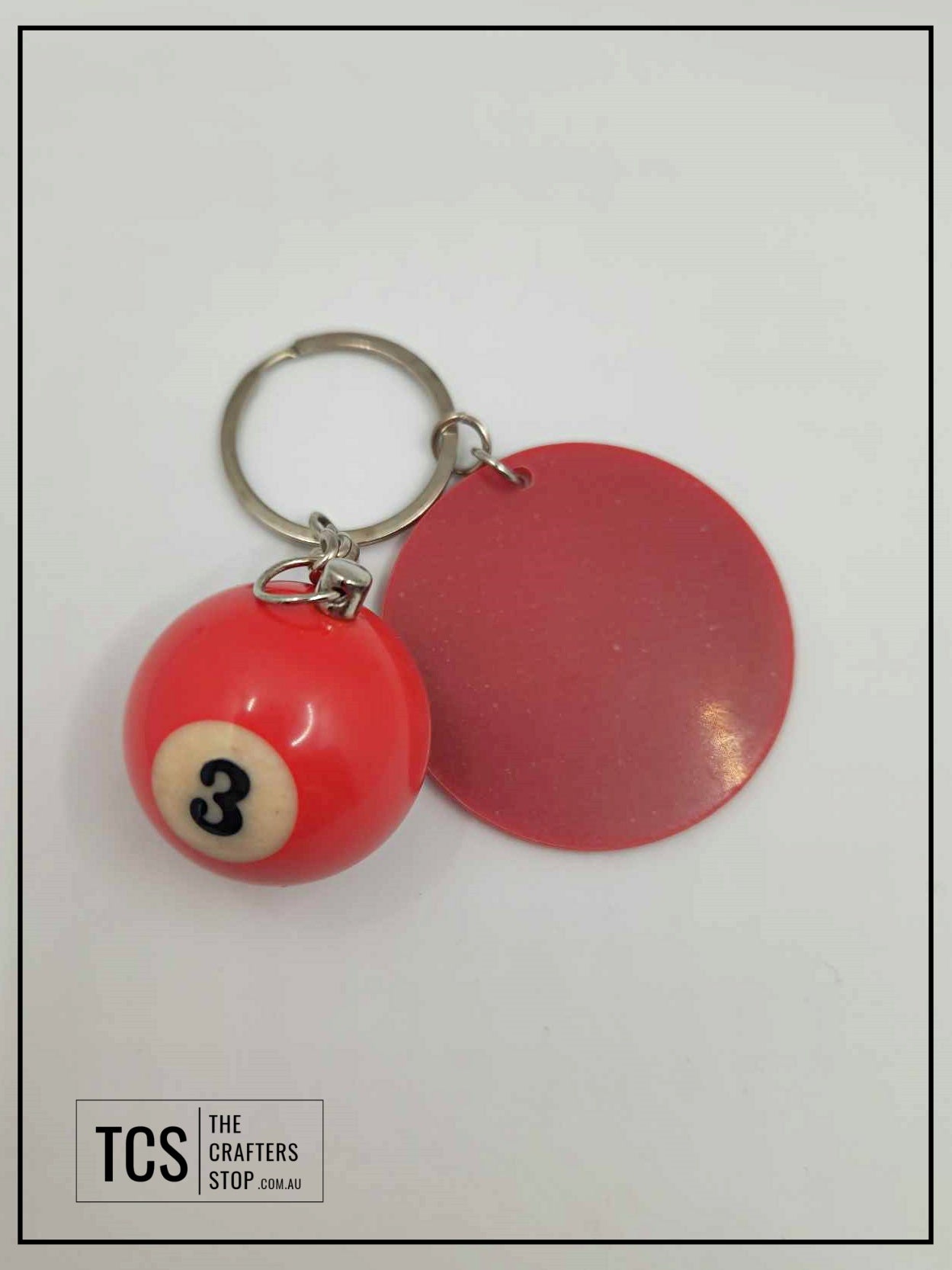 Eight Ball/Snooker Acrylic Keyring (Fathers Day Gift)