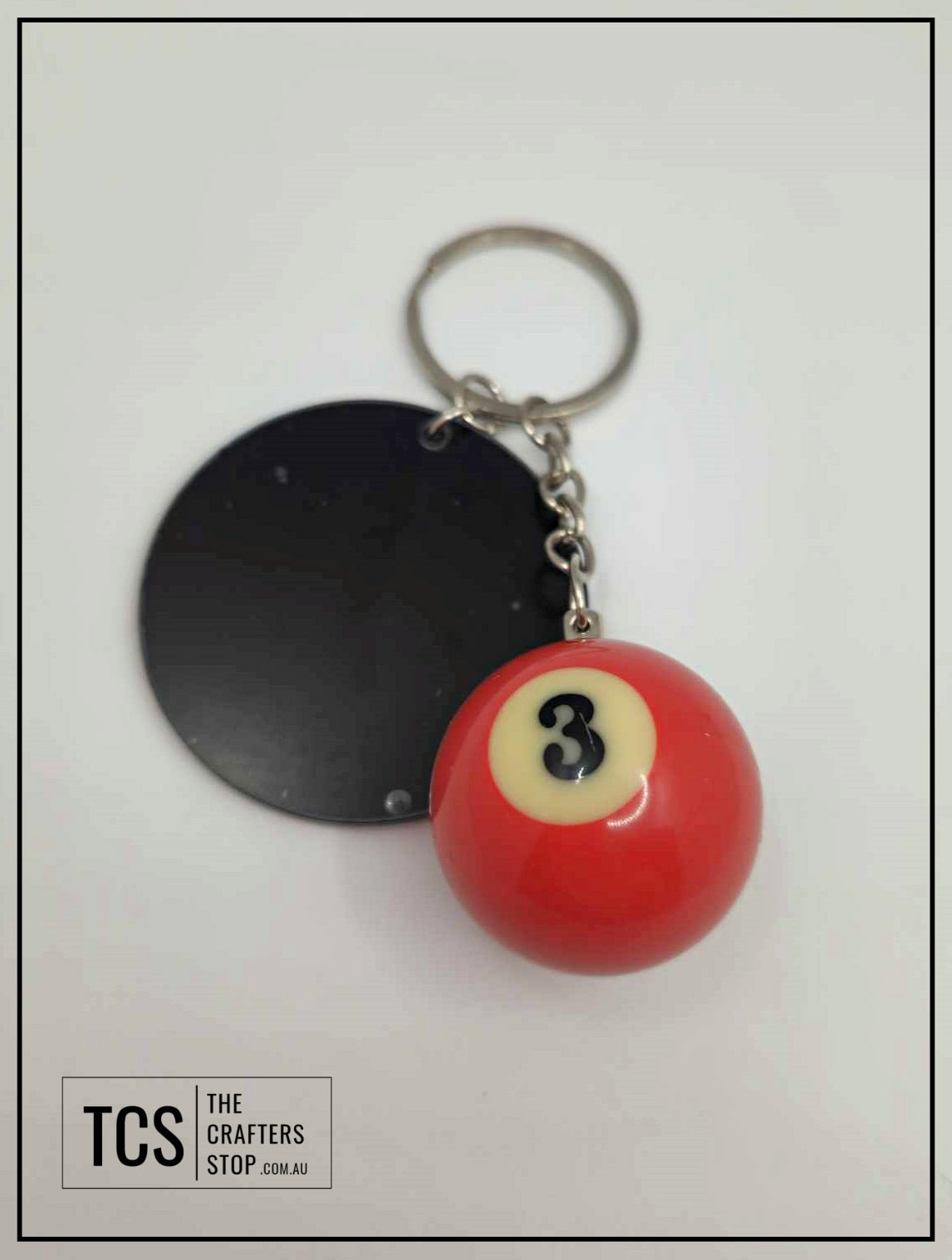Eight Ball/Snooker Acrylic Keyring (Fathers Day Gift)