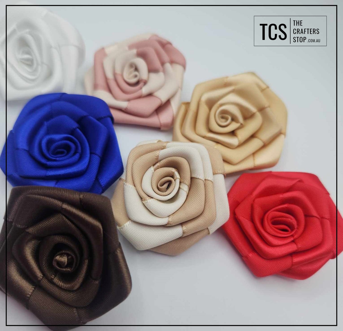 Large Fabric Roses Craft Flowers (X5 Pack)