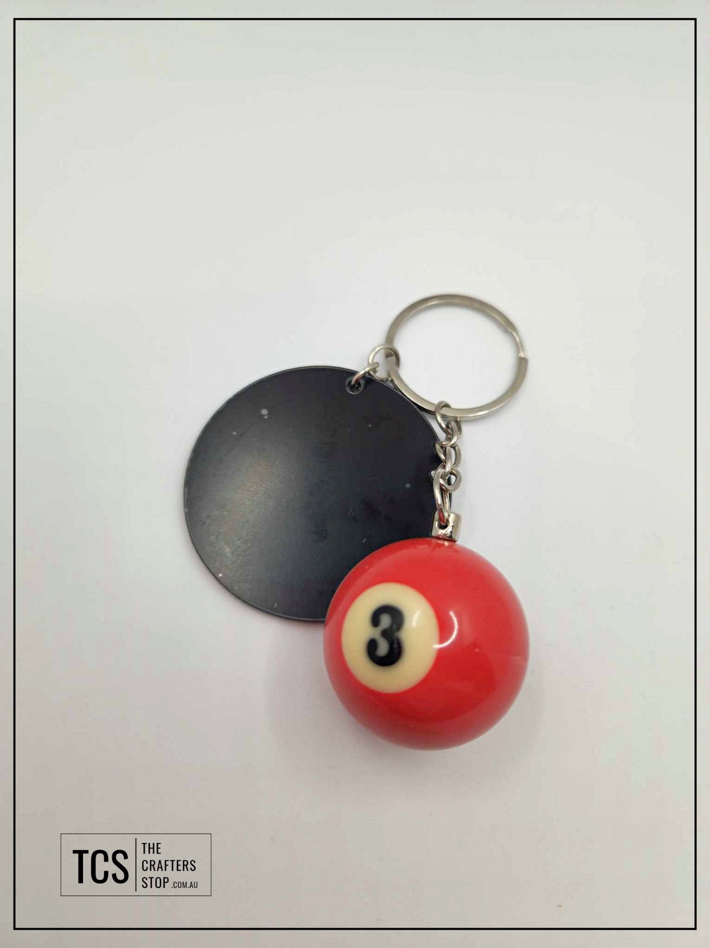 Eight Ball/Snooker Acrylic Keyring (Fathers Day Gift)