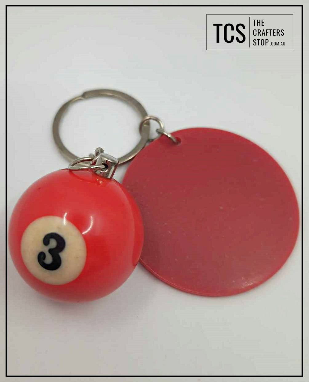 Eight Ball/Snooker Acrylic Keyring (Fathers Day Gift)
