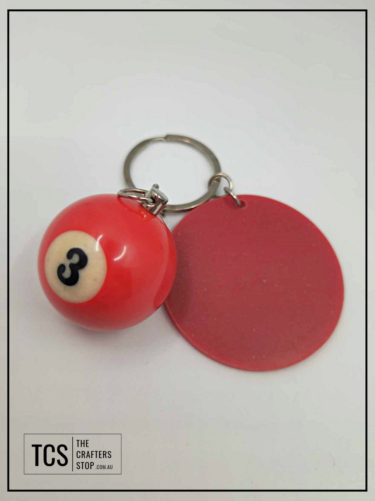 Eight Ball/Snooker Acrylic Keyring (Fathers Day Gift)
