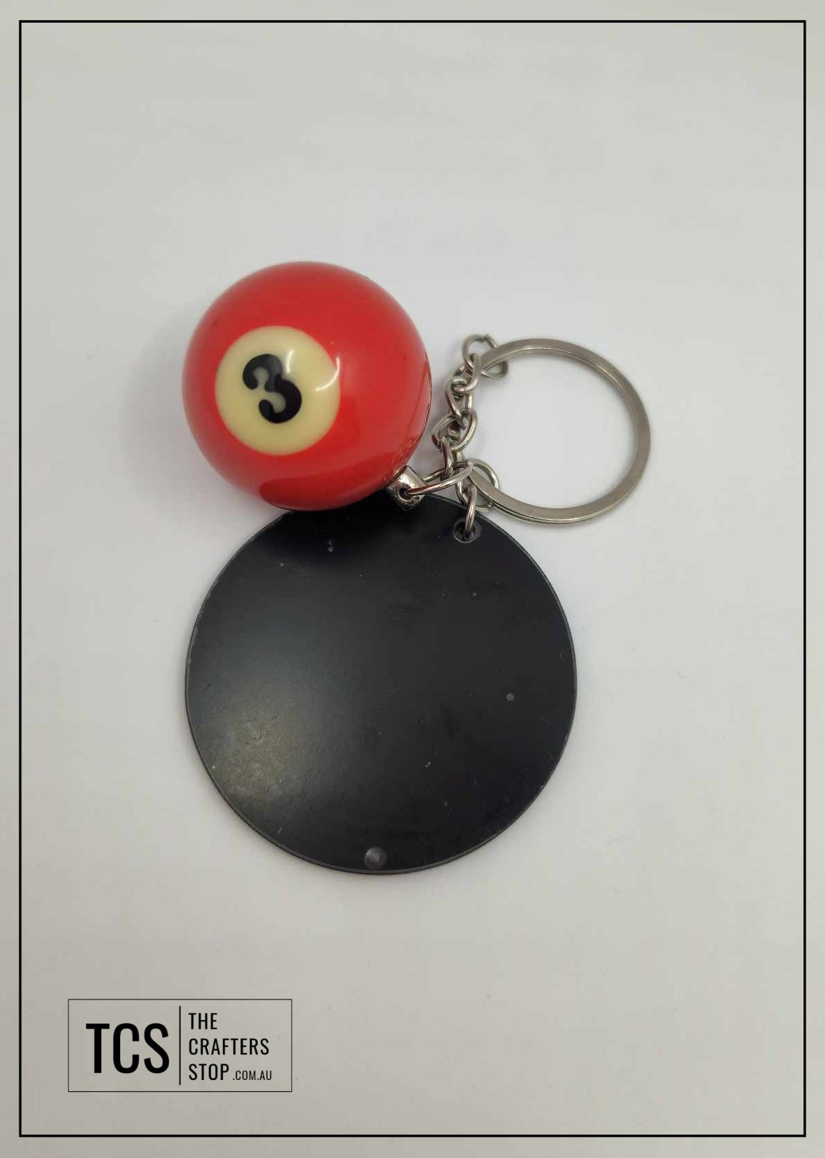 Eight Ball/Snooker Acrylic Keyring (Fathers Day Gift)