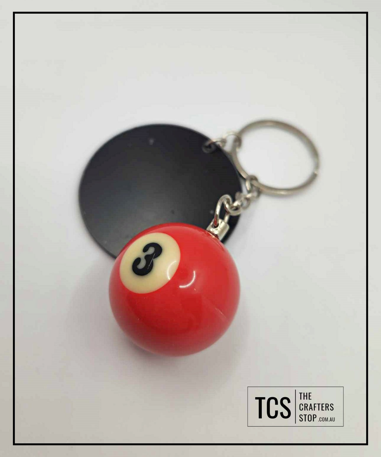 Eight Ball/Snooker Acrylic Keyring (Fathers Day Gift)
