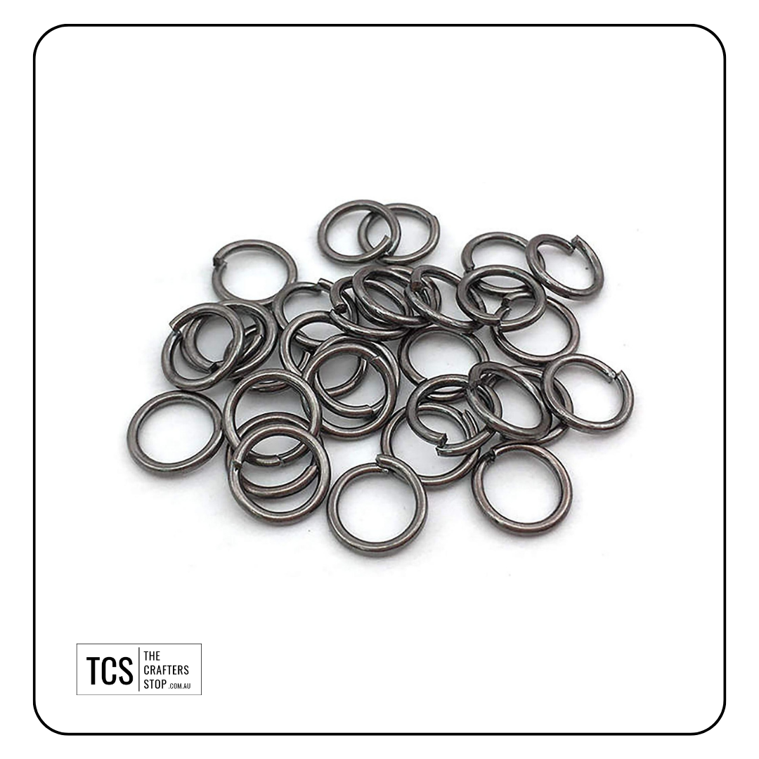 5mm Black/Grey Open Jump/Split Rings