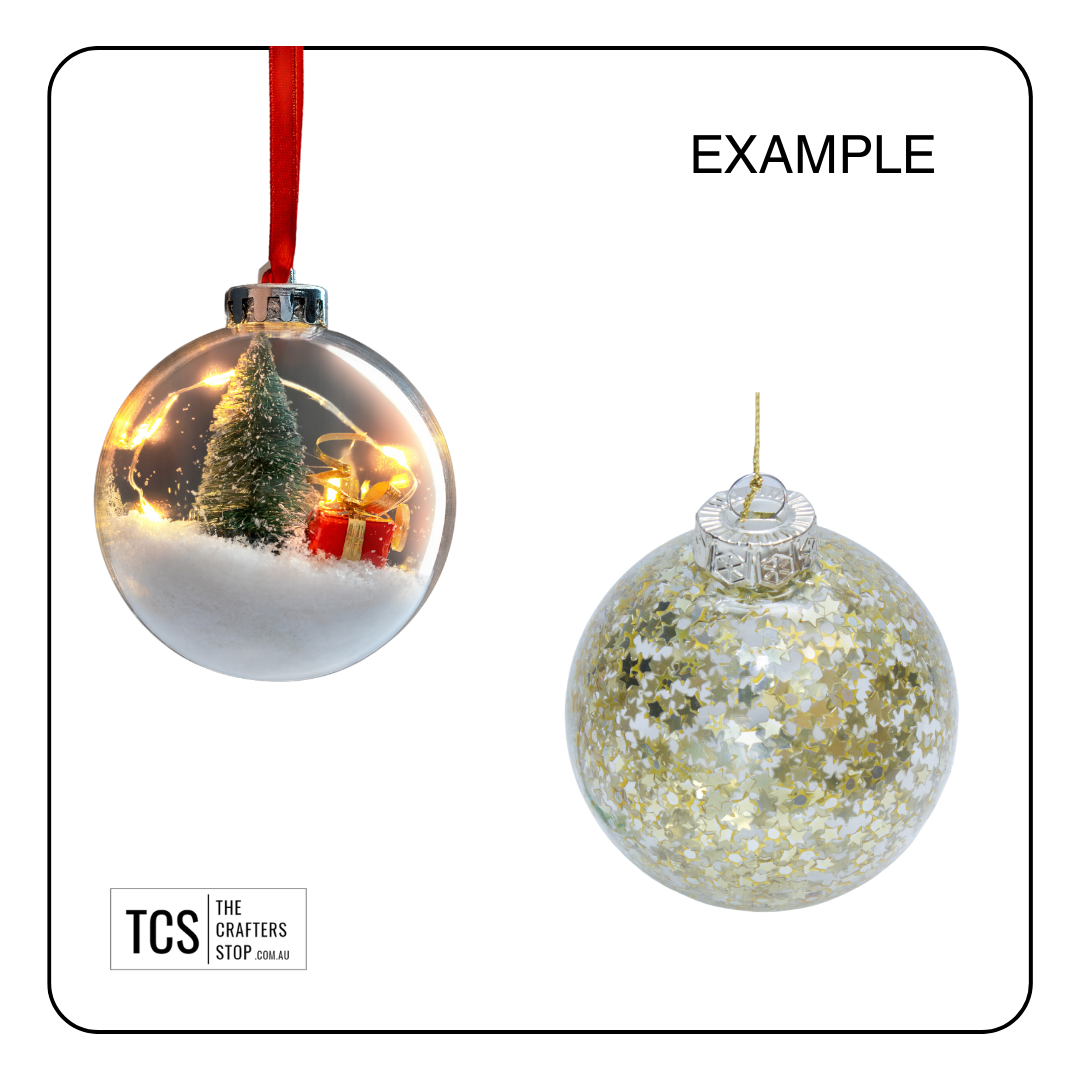 8cm Clear Christmas Baubles