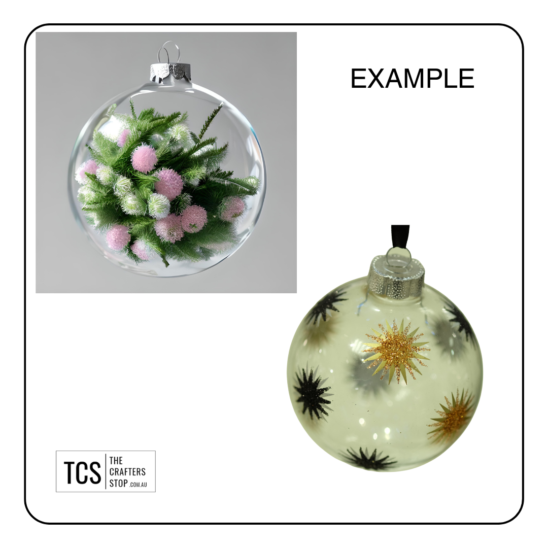 8cm Clear Christmas Baubles