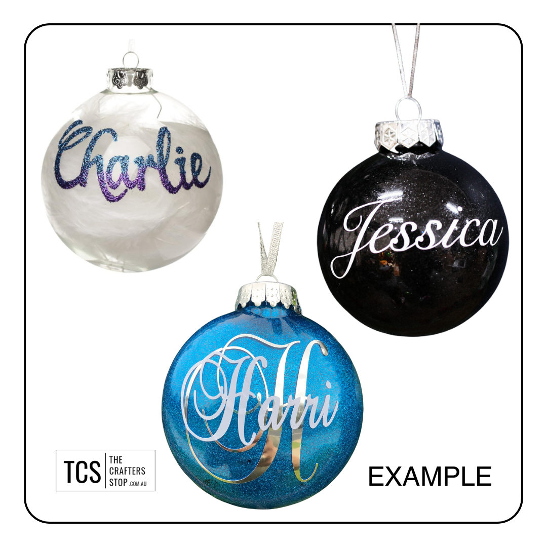 8cm Clear Christmas Baubles