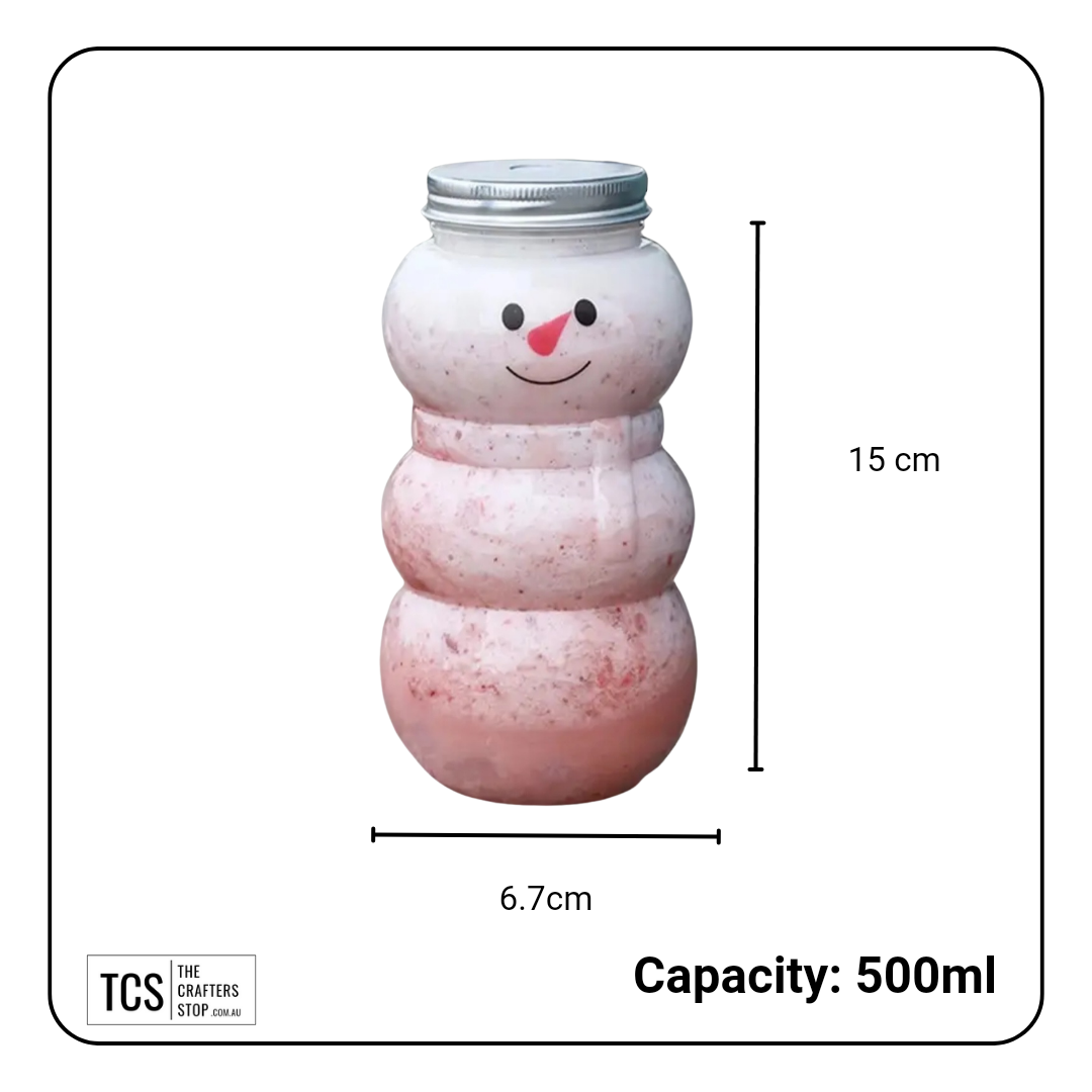 Decorative Christmas Snowman Plastic Bottle