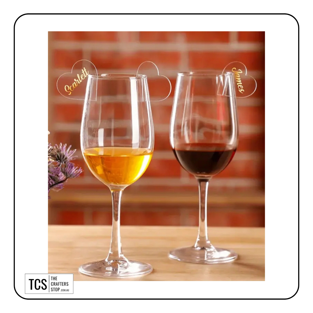 Heart Shaped Acrylic Drink Tags