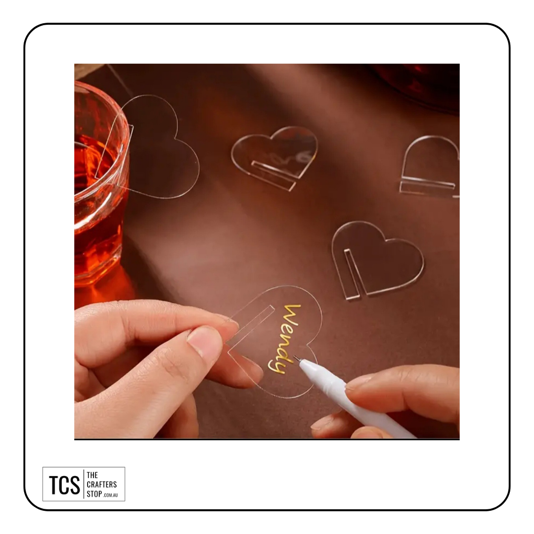 Heart Shaped Acrylic Drink Tags