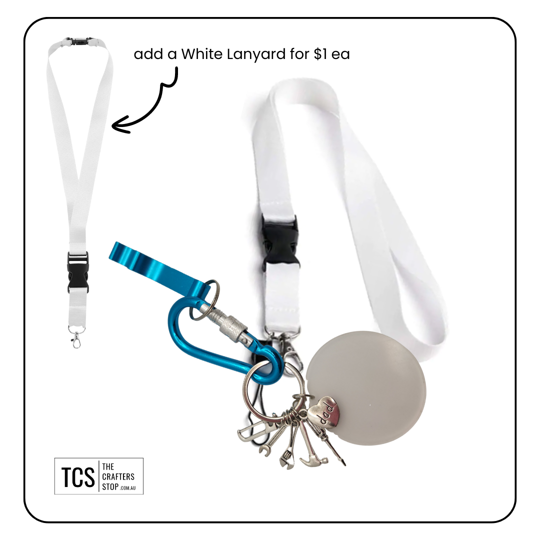 Tool Charm Keyring with Acrylic Blank and Carabiner (Father's Day)
