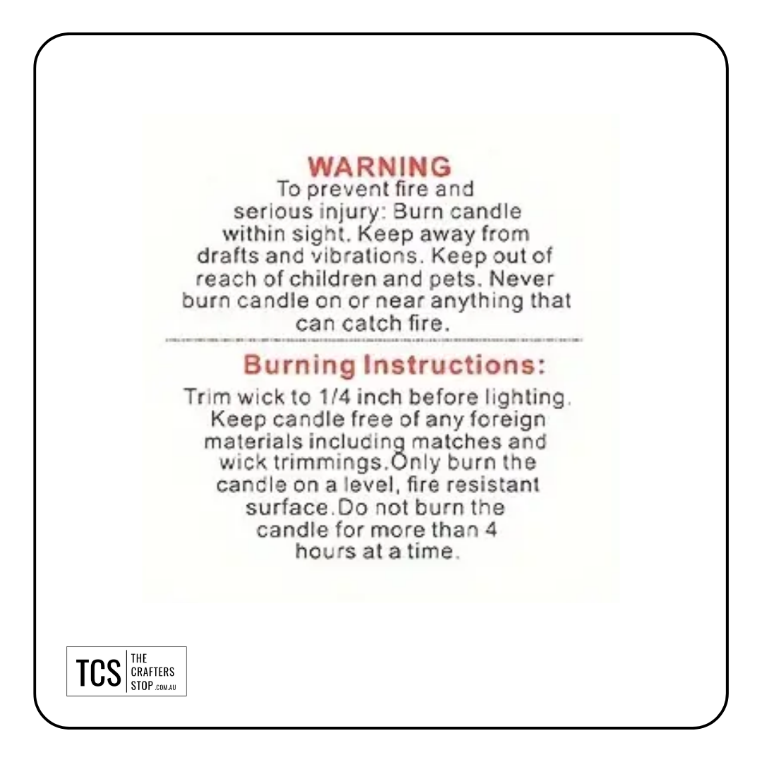 Candle Warning Business Sticker Roll (2.5cm)