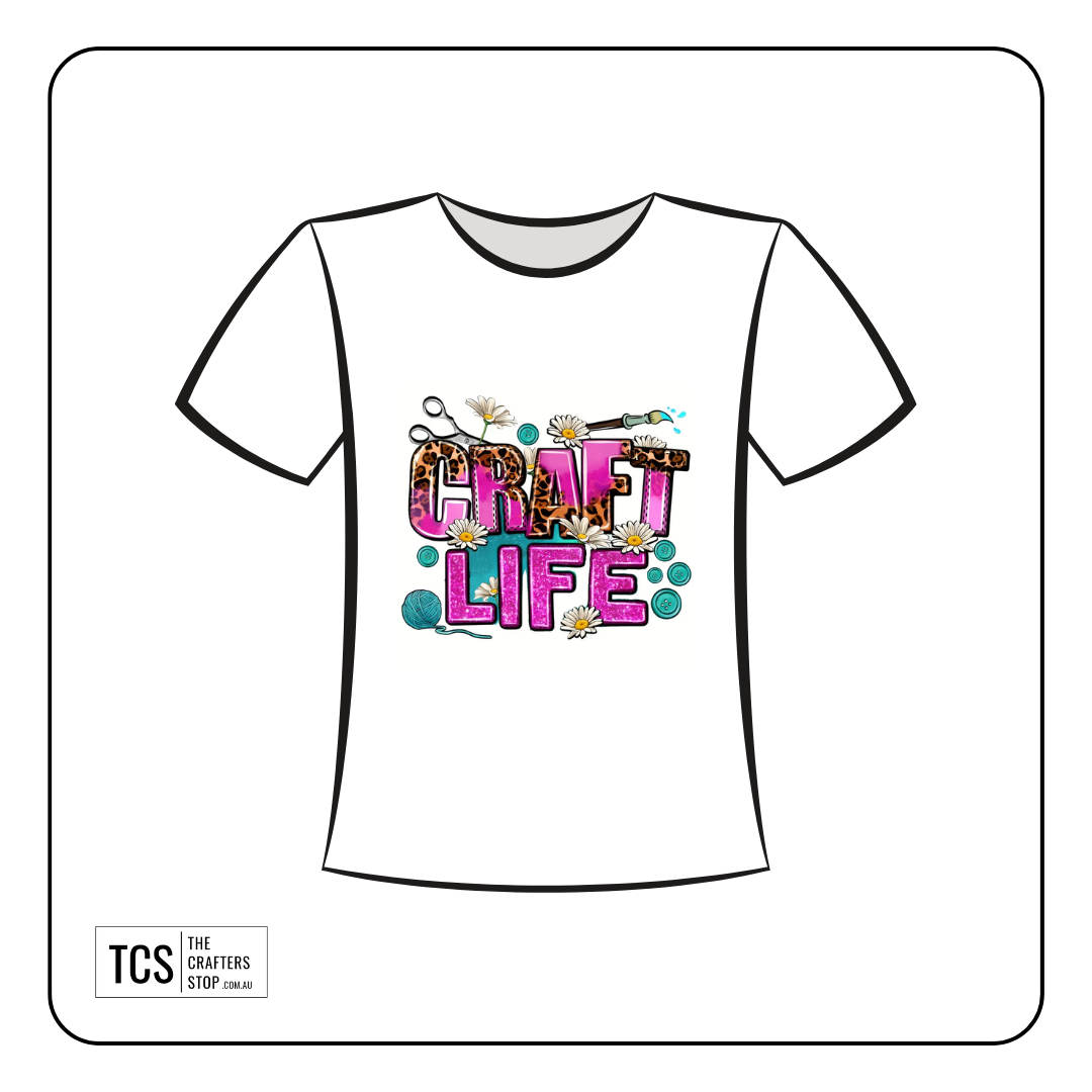"CRAFT LIFE" Ready Made DTF Iron On Transfer