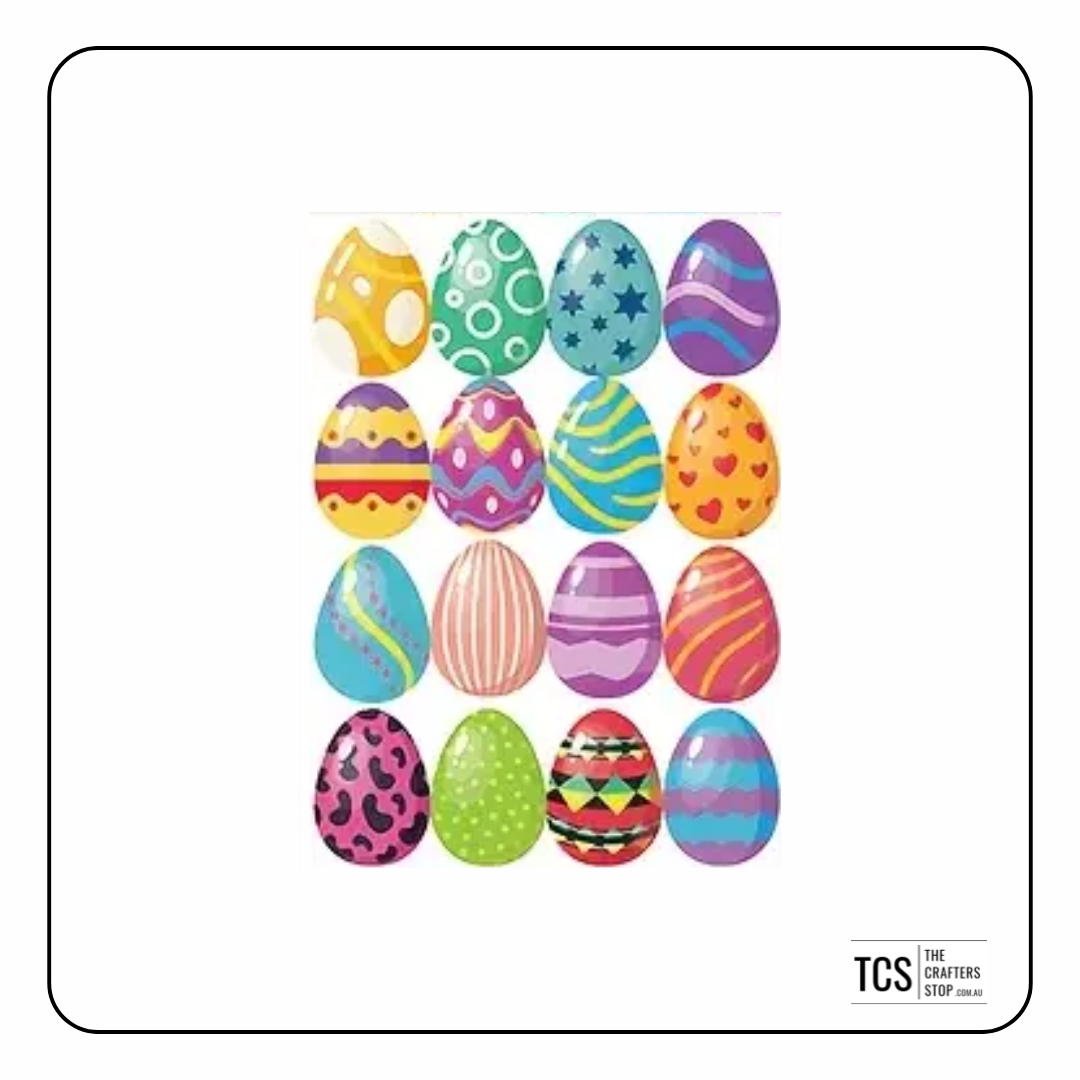Easter Egg Sticker - 4 Sheets (64 Stickers in total)