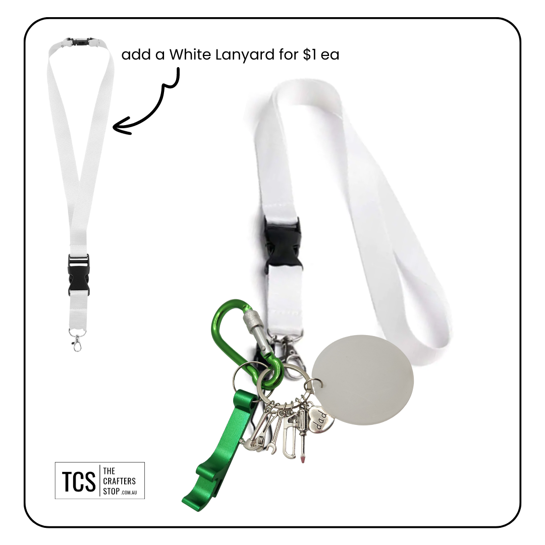 Tool Charm Keyring with Acrylic Blank and Carabiner (Father's Day)