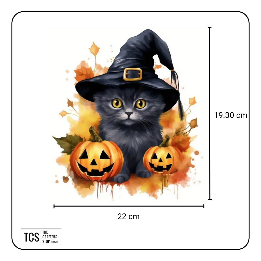 "Black Cat" Halloween Theme Ready Made DTF Iron On Transfers
