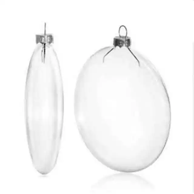 8cm Flat Oval Shaped Christmas Baubles