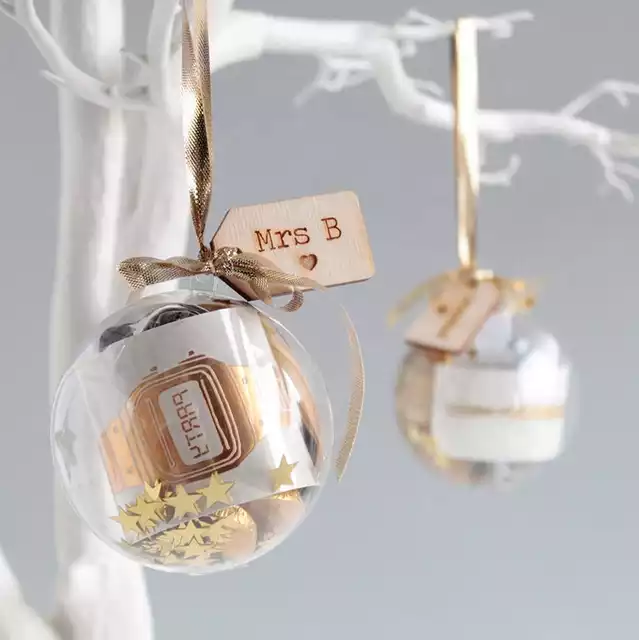 (5 Pack) 8cm Hollow 2pce Treat Christmas Bauble
