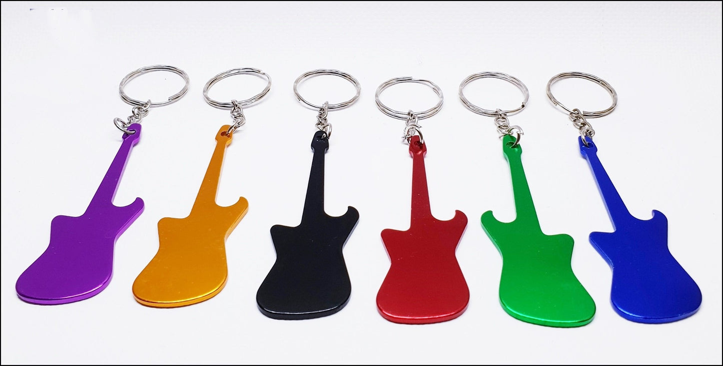 Aluminium Guitar Bottle Opener Keyring