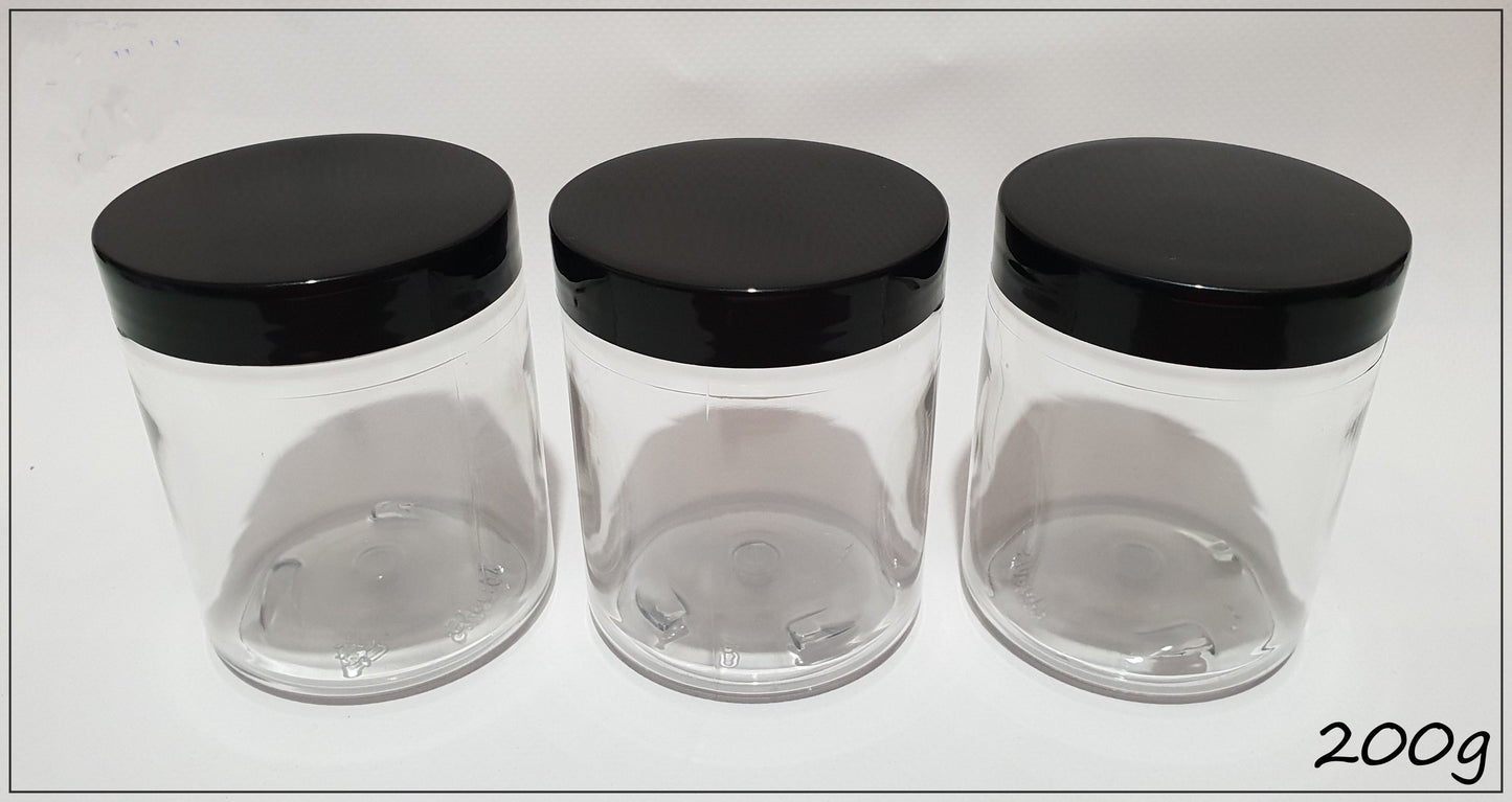 Clear Tall 200g Plastic Jars