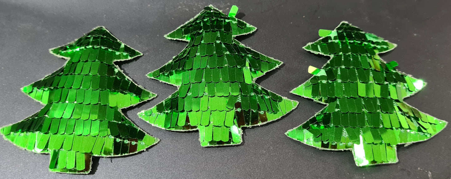 3D Fabric Puffy Christmas Tree Embellishments