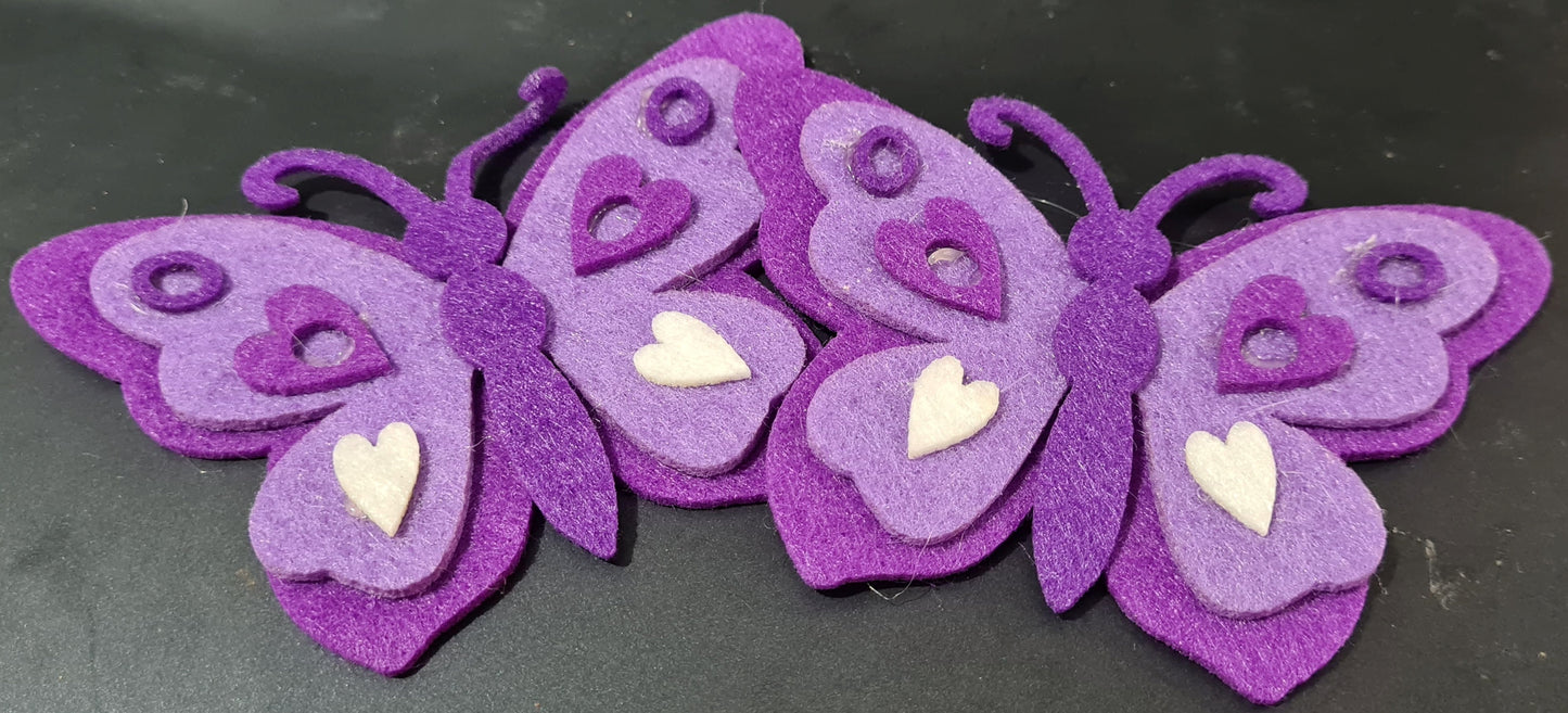 3D Fabric Felt Butterflies (2 Pack)
