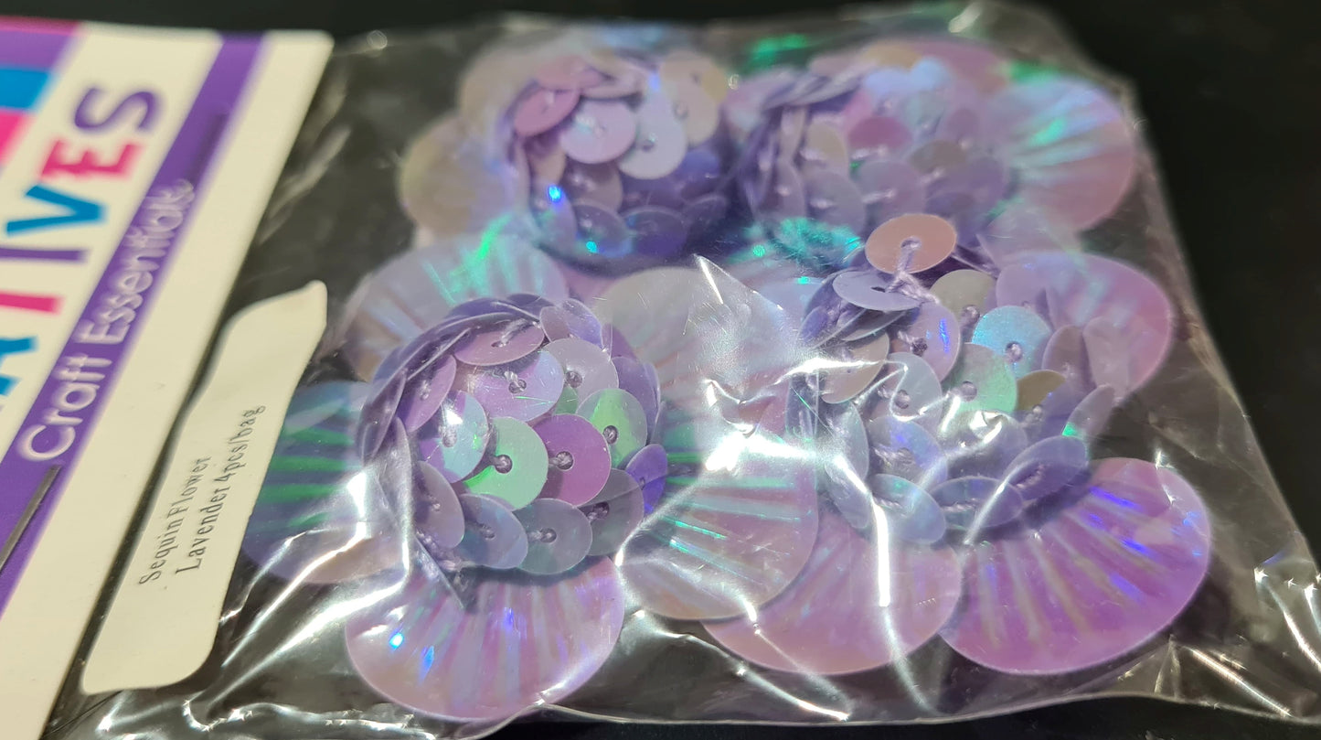 3D Sequin Flowers (4 Pack)