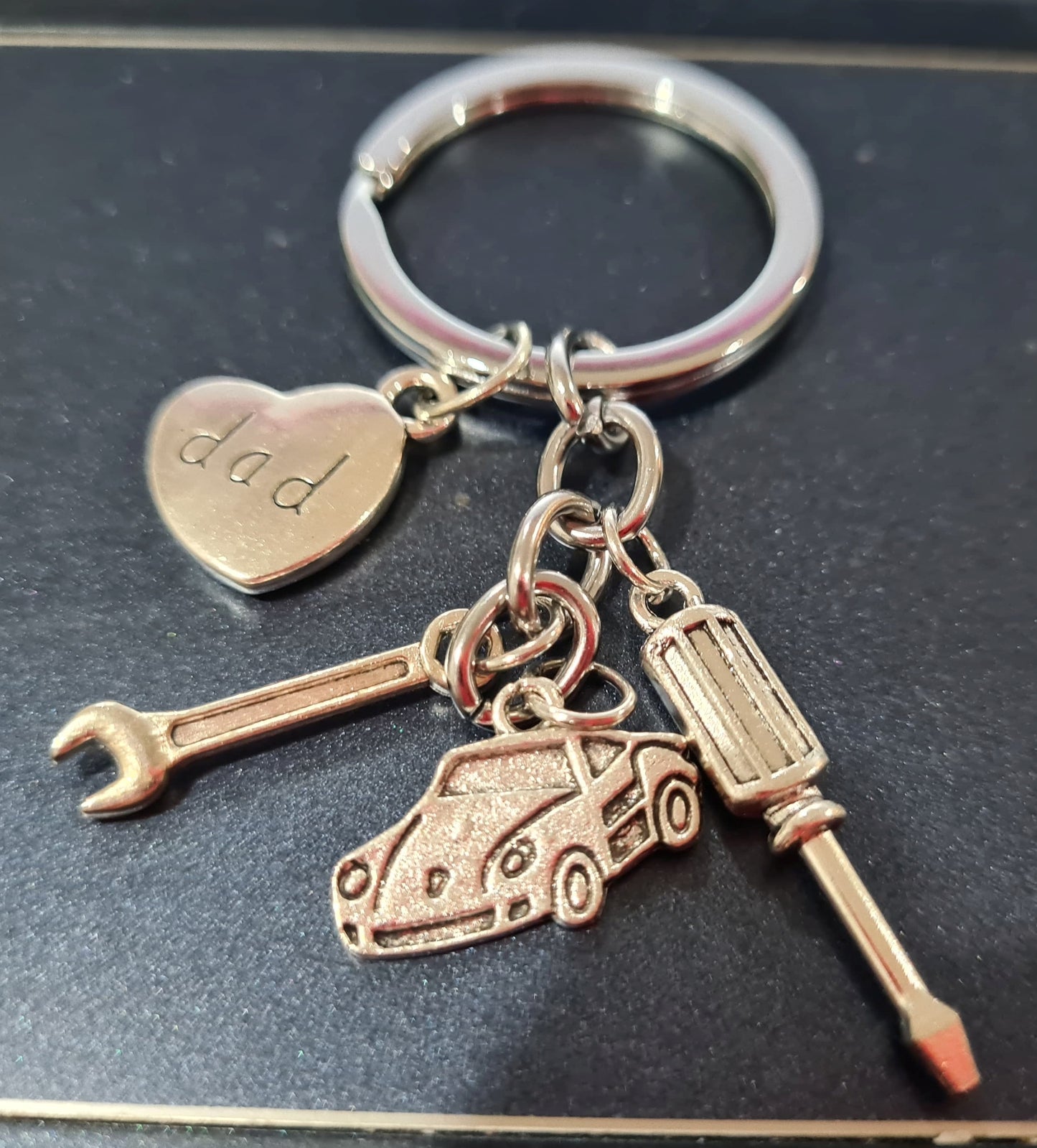 (Car) Metal Tool Charm Keyring for Dad