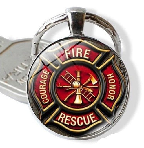 Metal/Glass Fire Fighter Keyring