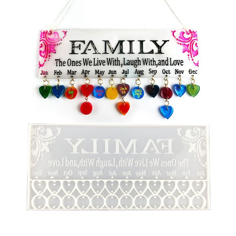 Resin Silicone Hanging Family Birthday Mould