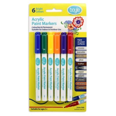 Boyle Acrylic Paint Markers - 6pk (2 Different Sets)