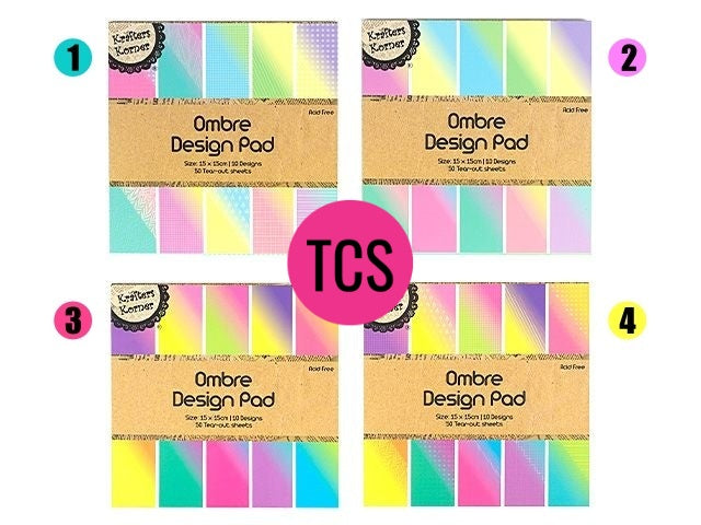 Ombre Design Printed Craft Paper 15x15cm