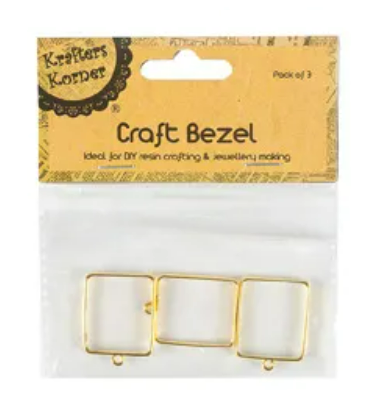 Gold Metal Bezel Pendants - Various Shapes