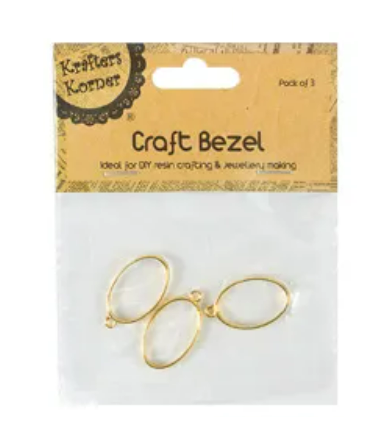 Gold Metal Bezel Pendants - Various Shapes