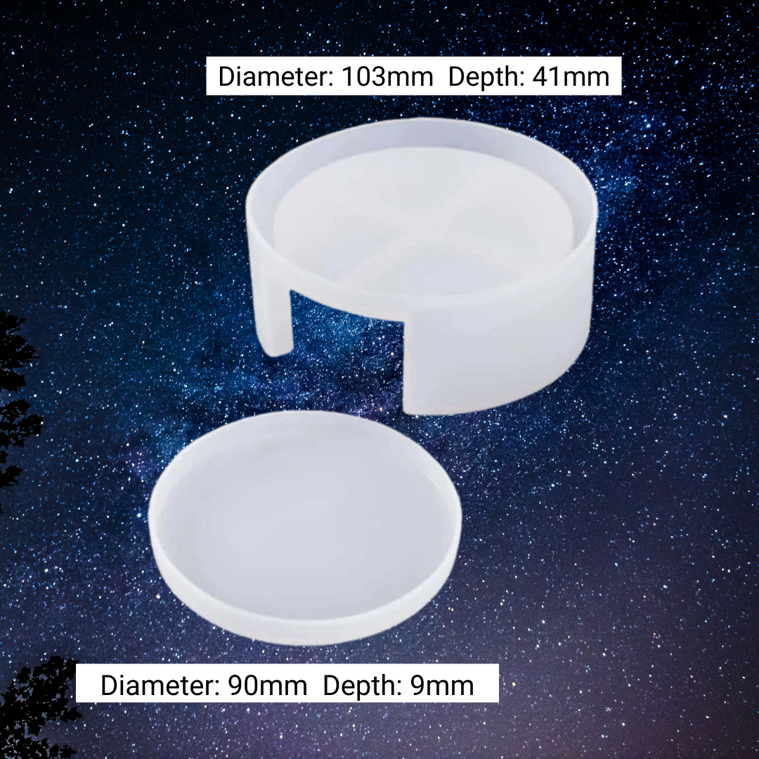 Resin Silicone Round Coaster and Holder Set Mould