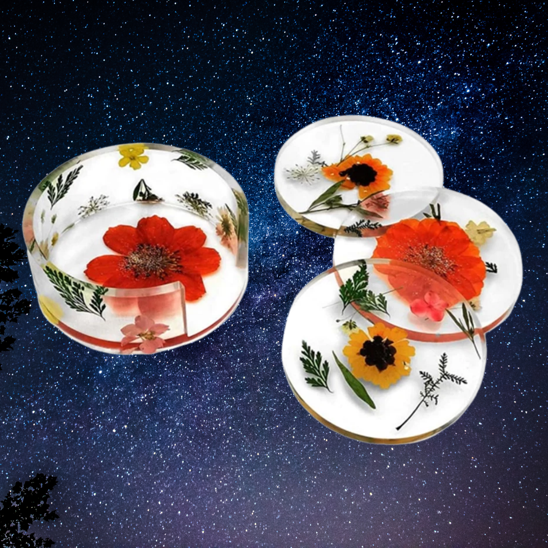 Resin Silicone Round Coaster and Holder Set Mould