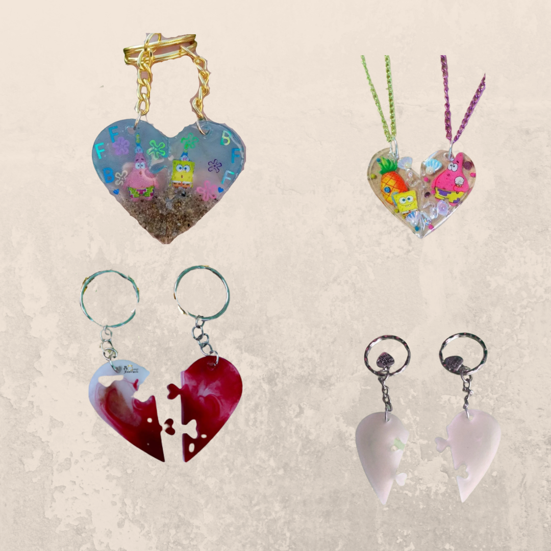 2pce Resin Silicone Split Heart Mould