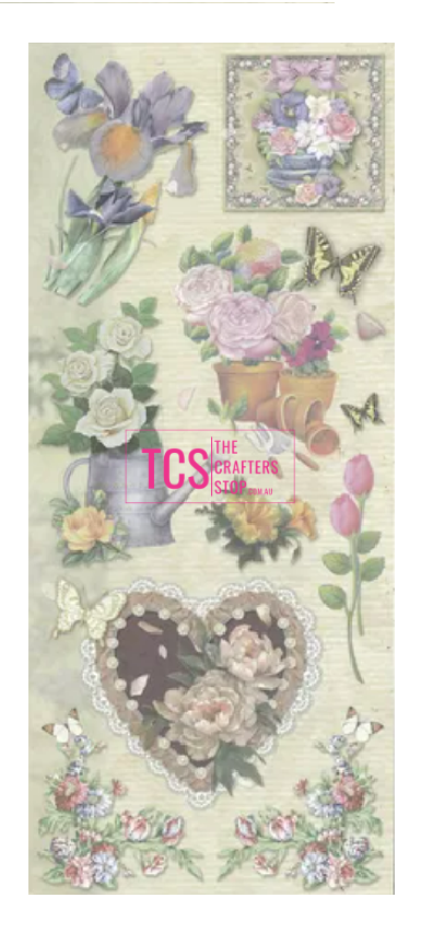 Scrapbooking Embossed Stickers - Floral Designs
